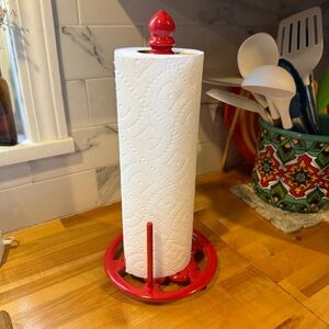 Red Cast Iron Paper Towel Holder